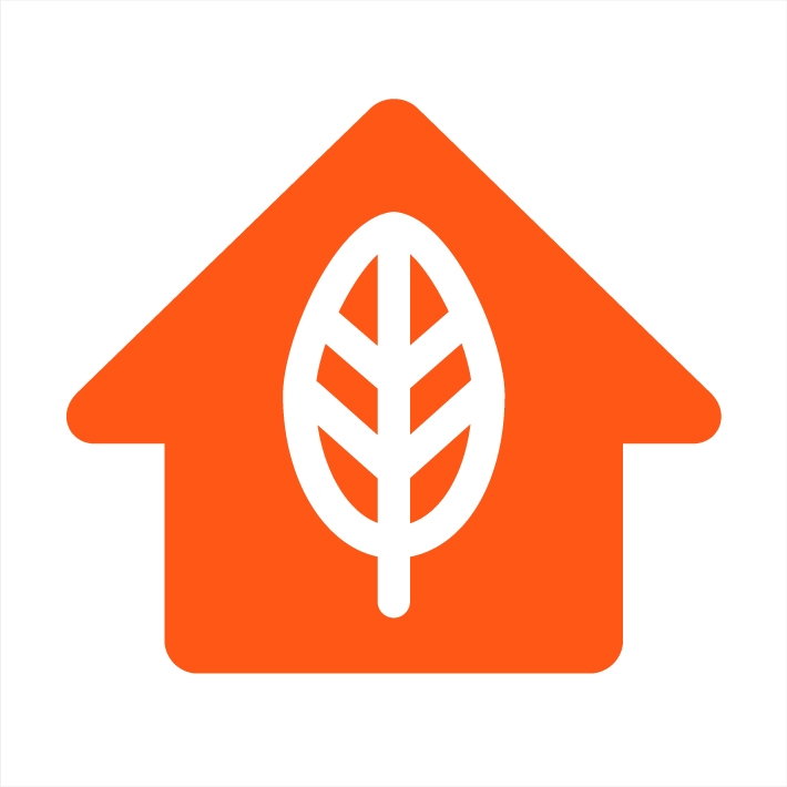 橙色的生态家庭图标