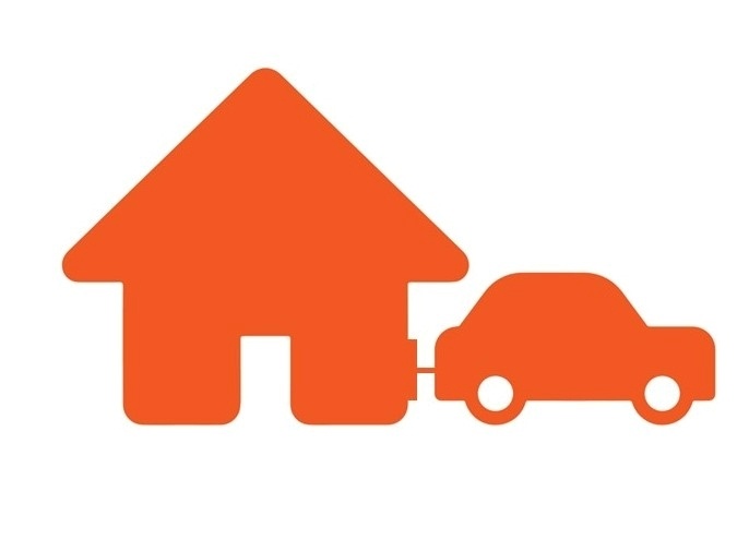 橙色的电动汽车图标