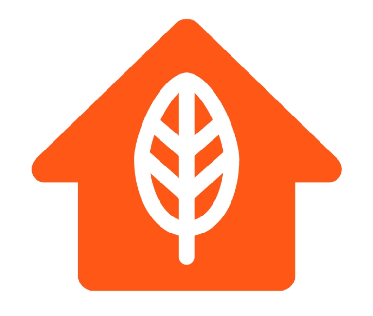橙色生态友好的家庭图标